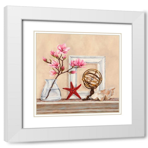 Memoires de voyage I White Modern Wood Framed Art Print with Double Matting by Dellal, Remy