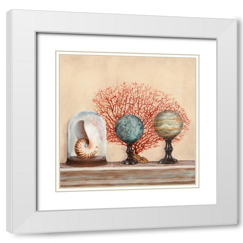 Memoires de voyage II White Modern Wood Framed Art Print with Double Matting by Dellal, Remy