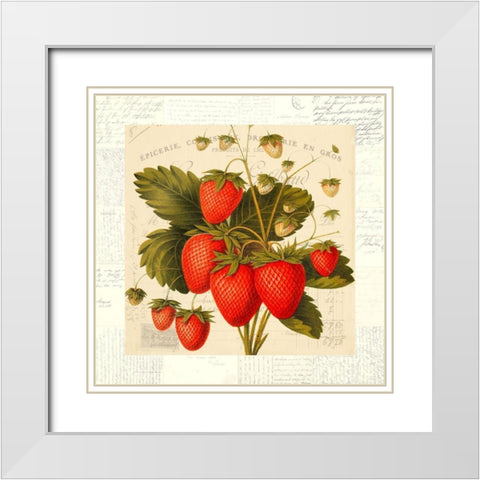 Fraises White Modern Wood Framed Art Print with Double Matting by Dellal, Remy