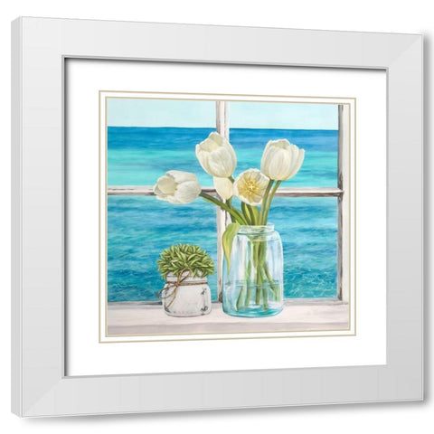 Mediterranee (detail) White Modern Wood Framed Art Print with Double Matting by Dellal, Remy