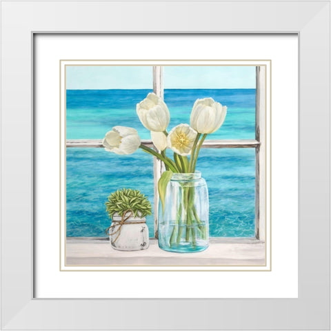 Mediterranee (detail) White Modern Wood Framed Art Print with Double Matting by Dellal, Remy