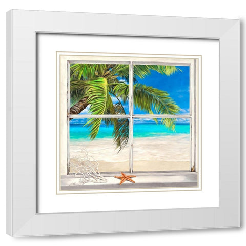 Horizon tropical l White Modern Wood Framed Art Print with Double Matting by Dellal, Remy
