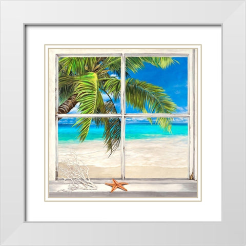 Horizon tropical l White Modern Wood Framed Art Print with Double Matting by Dellal, Remy