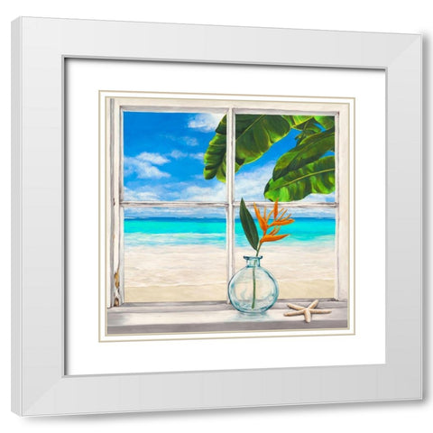 Horizon tropical lI White Modern Wood Framed Art Print with Double Matting by Dellal, Remy