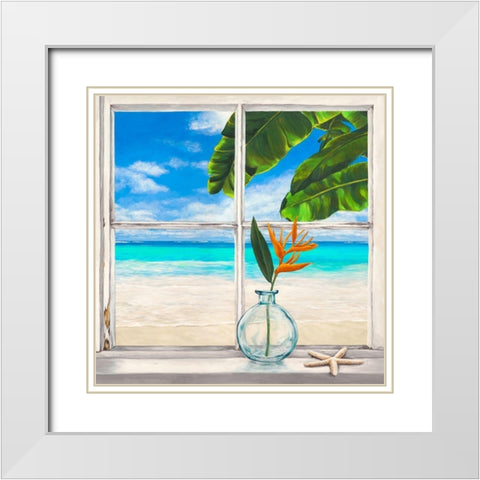 Horizon tropical lI White Modern Wood Framed Art Print with Double Matting by Dellal, Remy