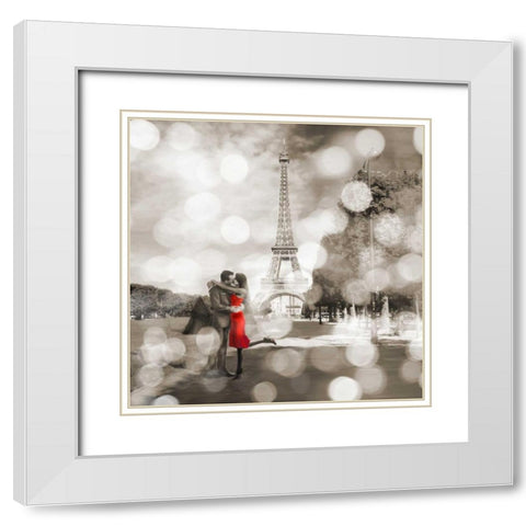 Boulevard of Trees  (detail, BW) White Modern Wood Framed Art Print with Double Matting by Loumer, Dianne