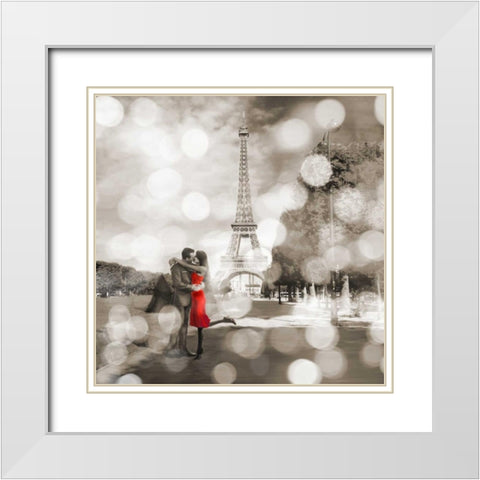 Boulevard of Trees  (detail, BW) White Modern Wood Framed Art Print with Double Matting by Loumer, Dianne