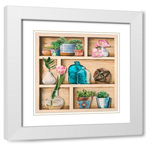 Collection de Memoires II White Modern Wood Framed Art Print with Double Matting by Dolci, Elena