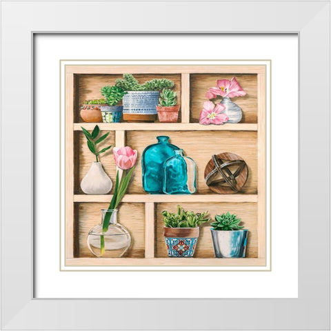 Collection de Memoires II White Modern Wood Framed Art Print with Double Matting by Dolci, Elena