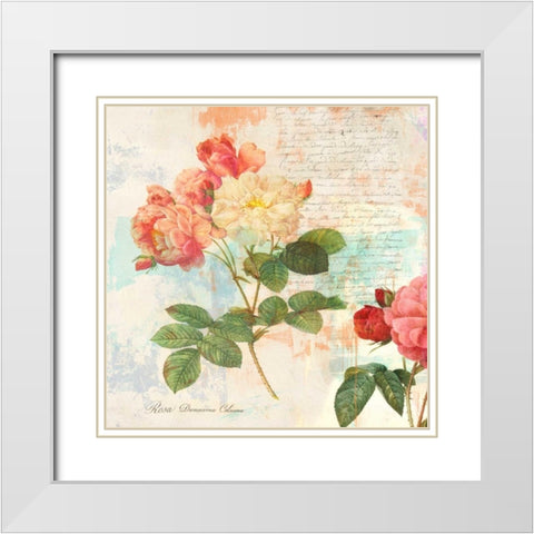 Redoutes Roses 2.0 - IÂ  White Modern Wood Framed Art Print with Double Matting by Chestier, Eric
