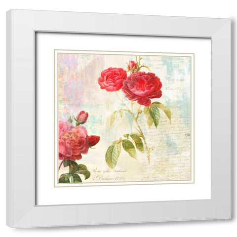 Redoutes Roses 2.0 - IIÂ  White Modern Wood Framed Art Print with Double Matting by Chestier, Eric