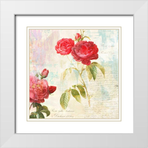 Redoutes Roses 2.0 - IIÂ  White Modern Wood Framed Art Print with Double Matting by Chestier, Eric