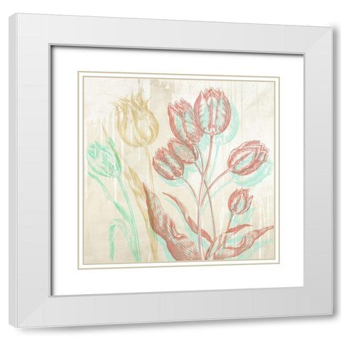 Botaniques Cochin 1 (coleurs, detail) White Modern Wood Framed Art Print with Double Matting by Eric, Chestier