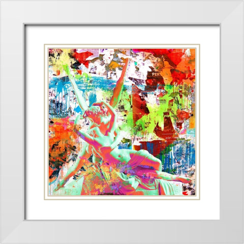 Cupid and Psyche (detail) White Modern Wood Framed Art Print with Double Matting by Eric, Chestier