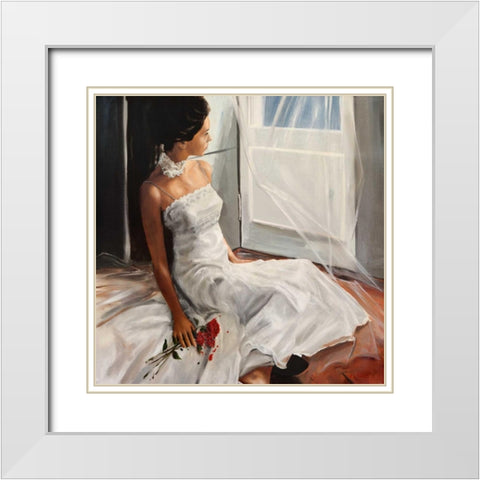 Appassionata White Modern Wood Framed Art Print with Double Matting by Ciccone, Emilio