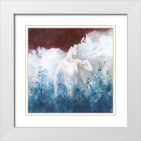 Mermaid White Modern Wood Framed Art Print with Double Matting by Pagnoni, Erica