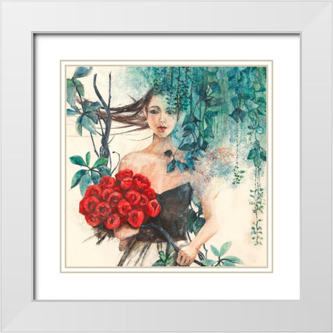Fairy of the Roses (detail) White Modern Wood Framed Art Print with Double Matting by Pagnoni, Erica
