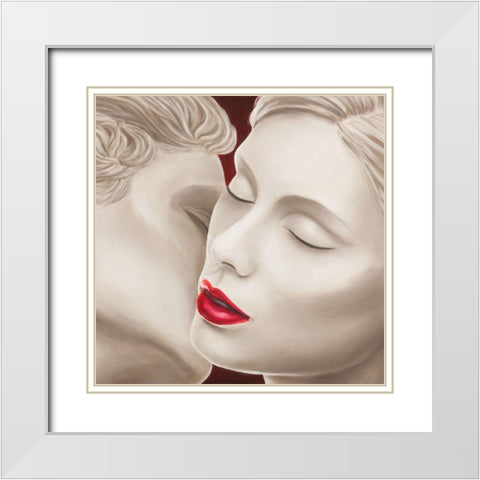 Eternal Lovers (detail) White Modern Wood Framed Art Print with Double Matting by Eleanor, Setti