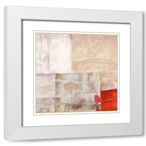 Incontro I White Modern Wood Framed Art Print with Double Matting by Falcone, Ruggero