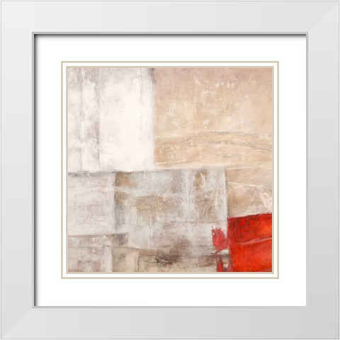 Incontro I White Modern Wood Framed Art Print with Double Matting by Falcone, Ruggero