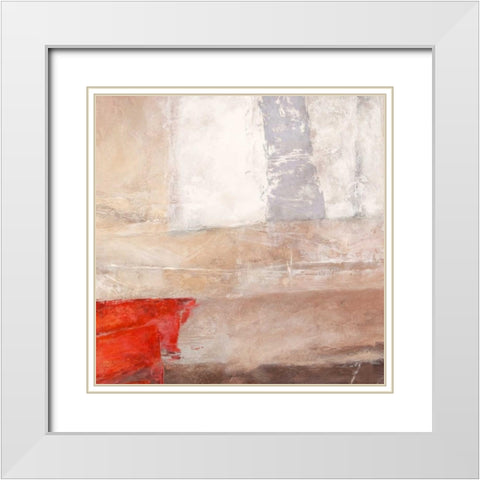 Incontro II White Modern Wood Framed Art Print with Double Matting by Falcone, Ruggero