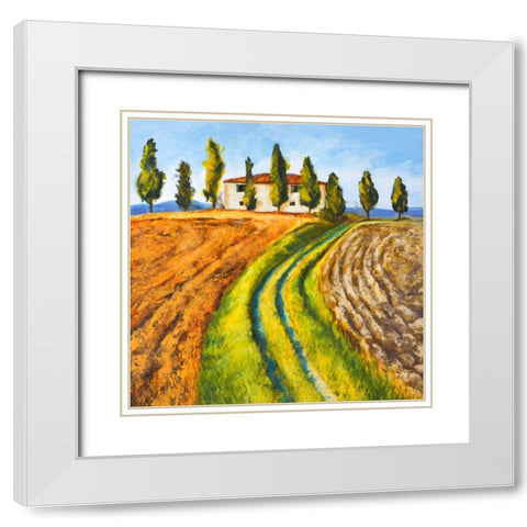 Casa di campagna White Modern Wood Framed Art Print with Double Matting by Germani, Massimo