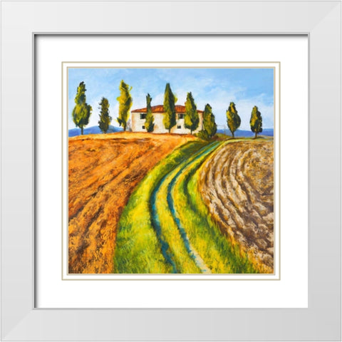 Casa di campagna White Modern Wood Framed Art Print with Double Matting by Germani, Massimo