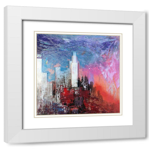 Skyscraper White Modern Wood Framed Art Print with Double Matting by Corrado, Italo