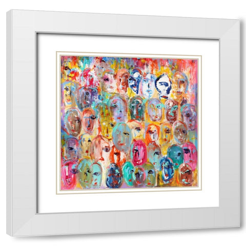 Facebook White Modern Wood Framed Art Print with Double Matting by Corrado, Italo