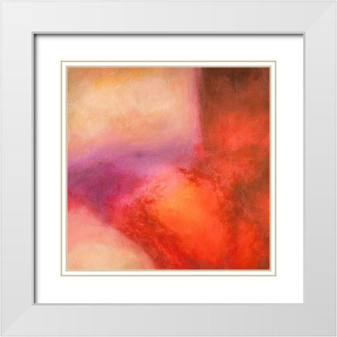 Nirvana I White Modern Wood Framed Art Print with Double Matting by Demos, Jean-Luc