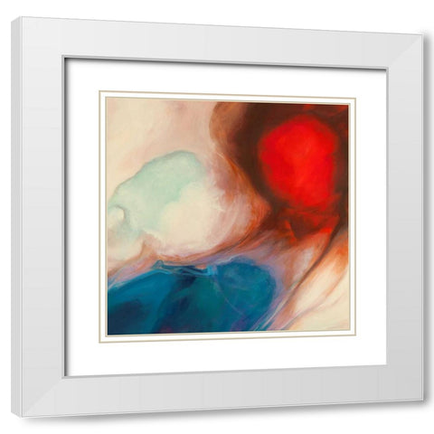 Shangri-La III White Modern Wood Framed Art Print with Double Matting by Demos, Jean-Luc