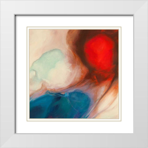 Shangri-La III White Modern Wood Framed Art Print with Double Matting by Demos, Jean-Luc