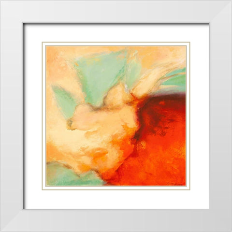 Namaste I White Modern Wood Framed Art Print with Double Matting by Demos, Jean-Luc