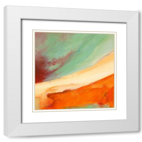 Namaste III White Modern Wood Framed Art Print with Double Matting by Demos, Jean-Luc