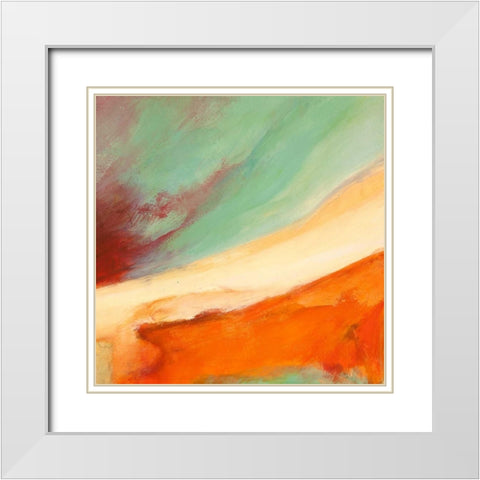 Namaste III White Modern Wood Framed Art Print with Double Matting by Demos, Jean-Luc