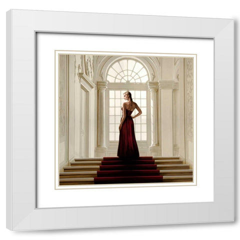 Remembering the Dance White Modern Wood Framed Art Print with Double Matting by Silver, John