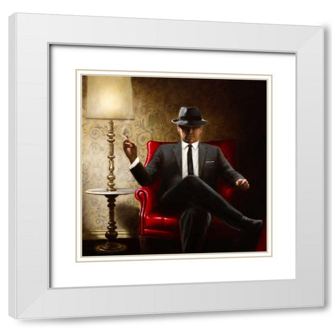 Black Tie White Modern Wood Framed Art Print with Double Matting by Silver, John