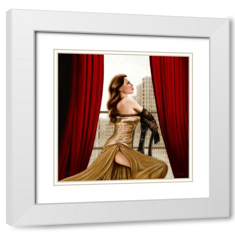 High Heels White Modern Wood Framed Art Print with Double Matting by Silver, John