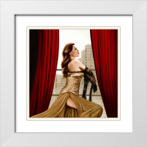 High Heels White Modern Wood Framed Art Print with Double Matting by Silver, John