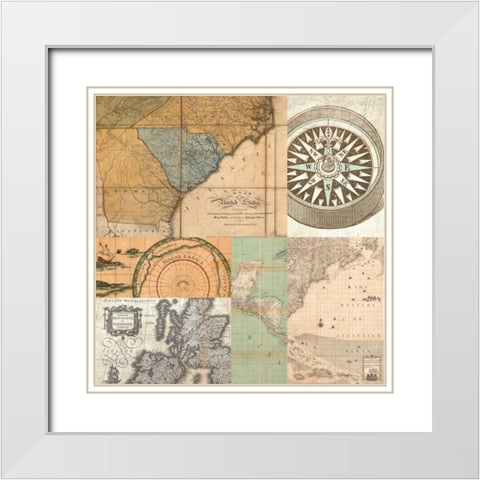 Cahiers de voyage IV White Modern Wood Framed Art Print with Double Matting by Joannoo