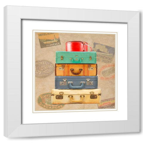 Bagage Ã  man II White Modern Wood Framed Art Print with Double Matting by Joannoo