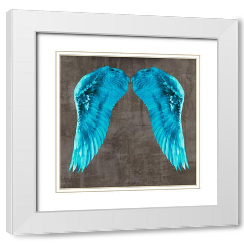 Angel Wings V White Modern Wood Framed Art Print with Double Matting by Joannoo