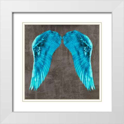 Angel Wings V White Modern Wood Framed Art Print with Double Matting by Joannoo