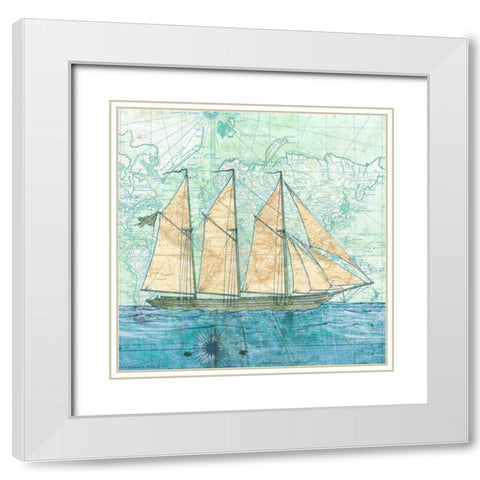 Vessel I White Modern Wood Framed Art Print with Double Matting by Joannoo