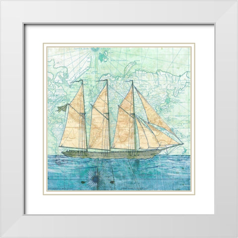 Vessel I White Modern Wood Framed Art Print with Double Matting by Joannoo