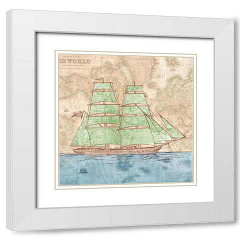 Vessel II White Modern Wood Framed Art Print with Double Matting by Joannoo