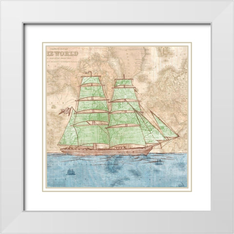 Vessel II White Modern Wood Framed Art Print with Double Matting by Joannoo