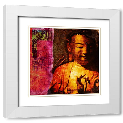 Gold Dream (detail) White Modern Wood Framed Art Print with Double Matting by Joannoo