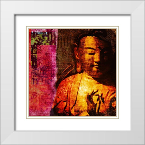 Gold Dream (detail) White Modern Wood Framed Art Print with Double Matting by Joannoo