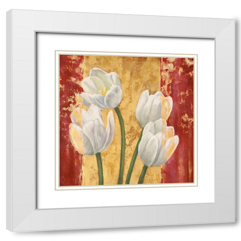 Royal Red I White Modern Wood Framed Art Print with Double Matting by Jenny, Thomlinson